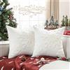 Lewondr Fodere Cuscini Federe Copri Cuscini 45x45cm Forma Quadratta Fiocco Neve in Poliestere con Chiusura Zip, Decorazione Divano Feste Natalizie, Custodie per Cuscini Divano - Bianco