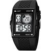 FeiWen Unisex Digitali Sportivi Orologi da Polso da Donna e Uomo Outdoor Impermeabili Orologio (Bianco e nero)