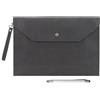 Wonderpool Cartelle Portadocumenti A4 in Pelle Sintetica Alta Capacità Buste Custodia per Portfolio di documenti e Cancelleria Organizer e Custodia Multifunzione per Tablet PC (grigio scuro)