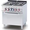 Allforfood Cucina a gas 4 fuochi con forno a gas allforfood cf4/78gp linea elle