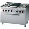 Allforfood Cucina a gas tuttapiastra + 4 fuochi con forno elettrico allforfood tpf4/712gpe linea elle