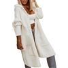 Generic Maglione Cardigan Bavero Felpa con Cappuccio Lunga Lettera in Lana Comodo Cappotto Casual in Maglia Allentata Taglie Forti Donna Maglie Invernali Maglia Velluto (Blue, L)