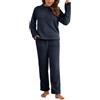 Generico Tuta Casa Donna Casual Calda Completo In Ciniglia Leggera Invernale Set Maglia E Pantalone Set Da Salotto Complete Due Pezzi Comode Curvy Tuta In Pile Pigiami Morbida Tute Calde Per Casa