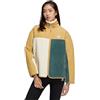 adidas Giacca invernale da donna in pile Sherpa collo alto - S, Tech Emerald / Golden Beige, S