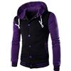 FAWHEWX Felpa da Baseball con Cappuccio Monopetto Casual da Uomo Felpa a Blocchi di Colore Cardigan Slim in Pile con Cappuccio Inverno Felpa da Uomo in Pile con Cappuccio in(Viola/4XL)