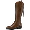 OBiQuzz Stivali da Equitazione da Donna, Nero, Marrone, EU 38, Western, Donna, Invernale, Lavoro, Tacco a Blocco, Impermeabili, Pelle Sintetica, Pile, Stivali