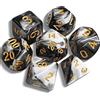 QMAY Set di dadi poliedrici DND - 7 pezzi per Dungeon and Dragons MTG RPG D&D D20, D12, D10, D%, D8, D6, D4 (bianco e nero)
