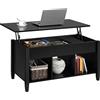 Yaheetech Tavolino Salotto Sollevabile Tavolino da caffè Soggiorno con Piano Elevabile e 3 Scomparti Nascosti per Casa Divano 104,5x49,5x49,5-62,5 cm Nero