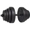 SPRINGOS Manubrio Regolabile 20 Kg con Dischi Palestra, Fitness, Bodybuilding, Peso Componibile con Chiusure Rapide