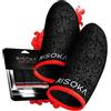 RISOKA Gaming Finger Sleeves 10 Pezzi - Scorrimento Perfetto sul Touchscreen - Adatto a Tutti i Giochi - Accessori Gadget Controller Smartphone - Guanti Sleeve Telefono - Phone Gamer Manicotto
