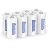 BONAI Batteria CR123A 3V Litio 1500mAh, Confezione da 8 Batterie CR123 ad Alta Capacità per Telecamere di Sicurezza, Sensori Smart Home, Torce LED e Fotocamere, Lunga Durata 10 Anni