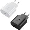 VoltWave Caricatore 25W Tipo C (Senza Cavo) Compatibile con Samsung Galaxy S23/S23+/S23 Ultra/S22/S21/S20 Ultra/Note 20/A14/A13/A33/A34/A23/A53/A52/A54/Z Fold 3/4 5G/Z Flip5/Note 20/10/xiaomi (bianco+nero)