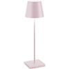 Zafferano, Lampada Poldina Pro, Lampada da Tavolo Ricaricabile e Senza Fili con Controllo Touch, Utilizzabile anche come Lampada da Esterni, Dimmer, 2200-3000 K, Altezza 38 cm, Colore Rosa