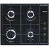 Smeg S64SN piano cottura Nero Da incasso Gas 4 Fornello(i)"