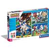 Clementoni - 25280 - Supercolor Puzzle - Sonic - 3X48 Pezzi (Include 3 Puzzle Da 48 Pezzi) - Puzzle Bambini 4 Anni - Made In Italy