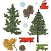 Sizzix Framelits - Timbri trasparenti formato A5, motivo Pine Holidays di 49 and Market
