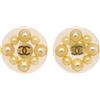 CHANEL Pre-Owned - Orecchini a bottone CC con finte perle anni '90-2000 - Donna - placcatura in oro/acrilico/perle - Taglia unica