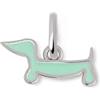SINGULARU - Charm Mini Teckel Enamel Sky. Ottone con Chiusura con Moschettone. Ciondolo con Smalto Colorato. Gioielli da Donna