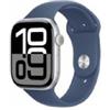 Apple Watch Series 10 GPS 46mm Argento Cassa Alluminio con Denim Sport Band - S/M - MWWL3QL/A