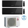 Mitsubishi Climatizzatore Condizionatore Mitsubishi Kirigamine Zen Wifi Nero Dual Split Inverter 7000 + 7000 BTU con U.E. MXZ-2F33VF classe A++/A+ NOVITÁ