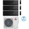 Mitsubishi Climatizzatore Condizionatore Mitsubishi Kirigamine Zen Wifi Nero Trial Split Inverter 7000 + 7000 + 9000 BTU con U.E. MXZ-3F54VF classe A+++ /A++ NOVITÁ