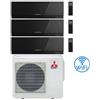 Mitsubishi Climatizzatore Condizionatore Mitsubishi Kirigamine Zen Wifi Nero Trial Split Inverter 7000 + 7000 + 12000 BTU con U.E. MXZ-3F54VF classe A+++ /A++ NOVITÁ