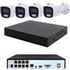 RVT SECURITY Kit IP videosorveglianza POE 4 telecamere 4MP con Microfono NVR 8 Canali 4K