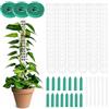 OFFCUP Pali di muschio in plastica, 6 x 25 cm/50 cm, supporto per piante rampicanti, pali per piante rampicanti, con fascette ed etichette, paletti per piante da interno ed esterno (bianco)