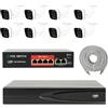 PNI NVR POE - Pacchetto di videosorveglianza 8 telecamere, switch, cavo