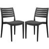 Grandsoleil Sedia Firenze - 49 x 51 x 80 cm - polipropilene - antracite - Grandsoleil - conf. 2 pezzi (unità vendita 1 pz.)