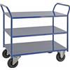 Kongamek Carrello robusto in lamiera 3 ripiani Blu con freno - KM4169-BB Kongamek