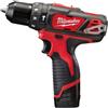Milwaukee Trapano avvitatore con percussione M12 + 2 batterie 2.0Ah - Milwaukee 4933441940