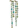 Swarovski Orecchini pendenti Gema, Design asimmetrico, Taglio misto, Extra lunghi, Verdi, Placcato color oro