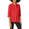 Tommy Hilfiger Button Collared Shirt with Adjustable Sleeves Camicia Down, Scarlatto, S Donna