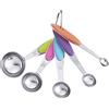 Westmark 30602270 - Set di 5 cucchiai dosatori collegati ad anello, per 1,25 ml, 2,5 ml, 5 ml, 7,5 ml, 15 ml, in acciaio inox/silicone, pendolino, argento/verde/rosa/blu/viola/arancione, 30602270