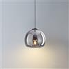 MIYORA Lampadario moderno in vetro grigio fumé/ambra, lampade a sospensione in ferro da 9 pollici, illuminazione a sospensione regolabile in altezza per camera da letto Isola cucina Sala da pranzo Soggiorno