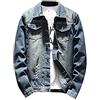 ShiFan Giacche Eleganti Uomo Giacca di Jeans Larga Oversize Casual Denim Giubbino Blu Scuro XL