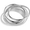 Dankadi Anello 3/5/9 Pezzi Intrecciato in Argento 925, Larghezza 4/6/9mm, Taglia 49 a 70MM, Set di Anelli Multiplo Triplo Fine Liscio Incrociato Regalo Festa Matrimonio per Donna Uomo, 7, Argento