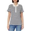 Tommy Hilfiger Maglietta Polo Maniche Corte Donna 1985 Slim Pique Slim Fit, Bianco (Breton Stripes W White/Desert Sky), S