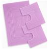 EmporioHome Tappeto 3 Pezzi Bagno Rettangolare in Cotone Scendi Doccia Alta QualitA' Made in Italy (lilla)