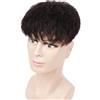 ZBYXPP Protesi Capelli Uomo, Parrucchino Corto Riccio Sostituzione Parrucca Topper per Capelli in Pizzo Estensioni per Perdita di Capelli Lieve,15X15cm(Dark Brown)