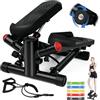 Flintronic Swing Stepper, Mini Stepper 2-in-1, Su-giù Stepper, Stepper con Bande di Allenamento e Display LCD, Intensità Regolabile, Stepper Fitness per Allenamento Cardio Gambe Pancia Fianchi Casa
