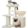 PAWZ Road Albero per gatti piccoli, 73 cm, torre per gatti da interni, 2 stili di albero con tiragraffi per gatti, grande amaca e trespolo superiore rimovibile, beige