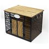 Ultimate Premium Products Mobili in metallo e legno per gabbie per cani, moderni, per uso interno, cuccia per cani, gatti, in legno su metallo, per costruzione di animali domestici, piccola e media (grande 44,09 W x 35,03 H ×