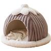 LOVEMETOO Cuccia Gatto Interno Semi-chiusa | Cuccia Da Interni Per Gatti Peluche Letto | Cuccia Per Cani Calda Semi-chiusa In Peluche,Soffice Tenda Per Gatti, Letto Grotta Con Fondo Antiscivolo Con Cuscino