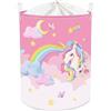 Clastyle Ceste Biancheria Bambini Unicorno Rosa Cestino Giocattoli Vestiti Impermeabile per Ragazza Cestino Portaoggetti per Bagno Cameretta Bucato, Luna, 40x50 cm