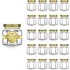 Espirito Rebelde 20 Vasetti di Miele Esagonali 60ml con Coperchio | Ideali per la Conservazione di Miele, Marmellata, Spezie, Yogurt | Bomboniere di Matrimonio