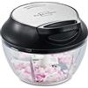 SILBERTHAL Tritatutto manuale a corda 500ml - Acciaio inox - 5 secondi - Con coperchio e raschietto - Per cipolle, aglio, erbe aromatiche