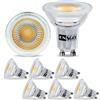 CNSGO Lampadine LED GU10 Bianca Calda 3000K, Non Dimmerabile, 3,5W Equivalente a Alogena 50W, 385 Lumen, Fascio 38° Spotlight, Lampadina Risparmio Energetico AC 230 V, Angolo Del Fascio 360°, Pezzi 6
