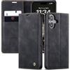 Owlhold Cover Magnetica per iPhone 16 Plus - Custodia Portafoglio in Pelle con Antiurto, Cavalletto e Fessure per Carte - Nero